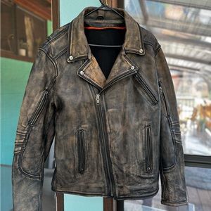 Brown Leather Motorcycle Riding Jacket